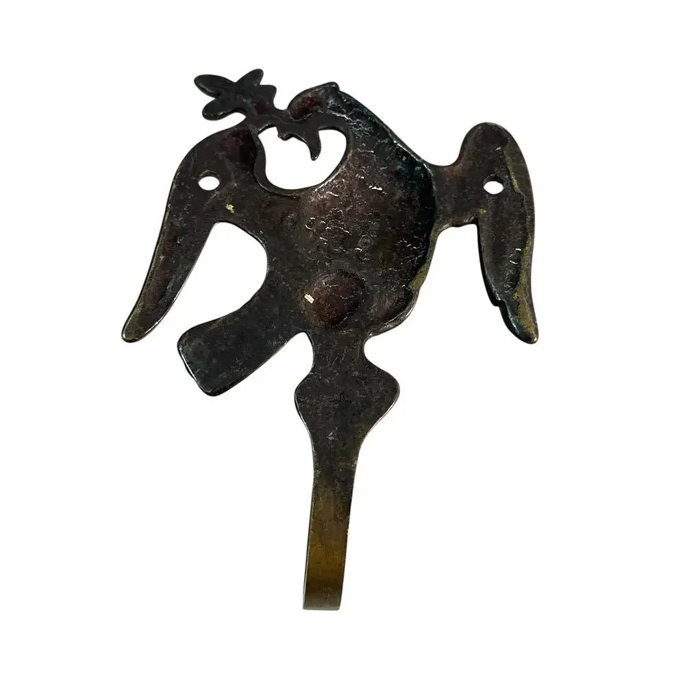 Vintage Brass American Eagle Wall Hook Olive Branch Federal Style 3.5”